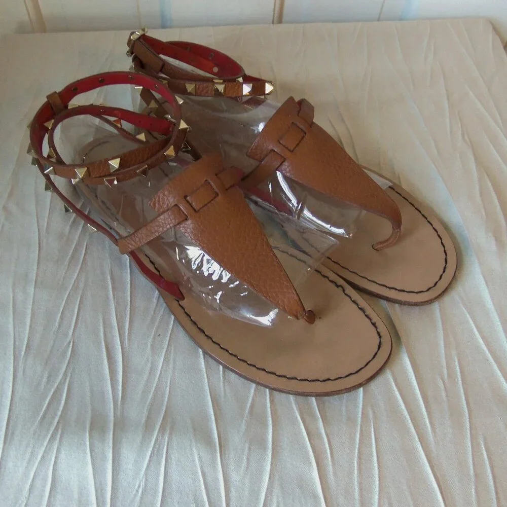 Valentino Garavani Rockstud Thong Wrap Sandals sz 41 - Picture 2 of 16